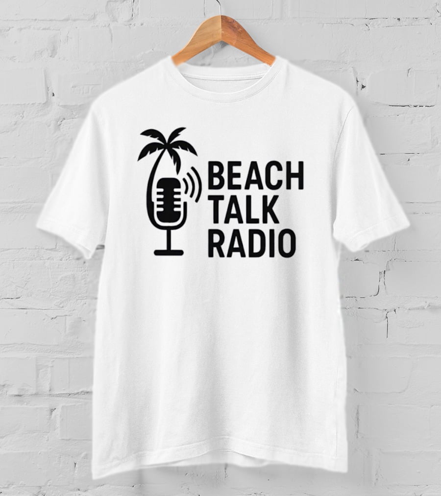 Beach Talk Radio Palm Tree Microphone T-Shirt