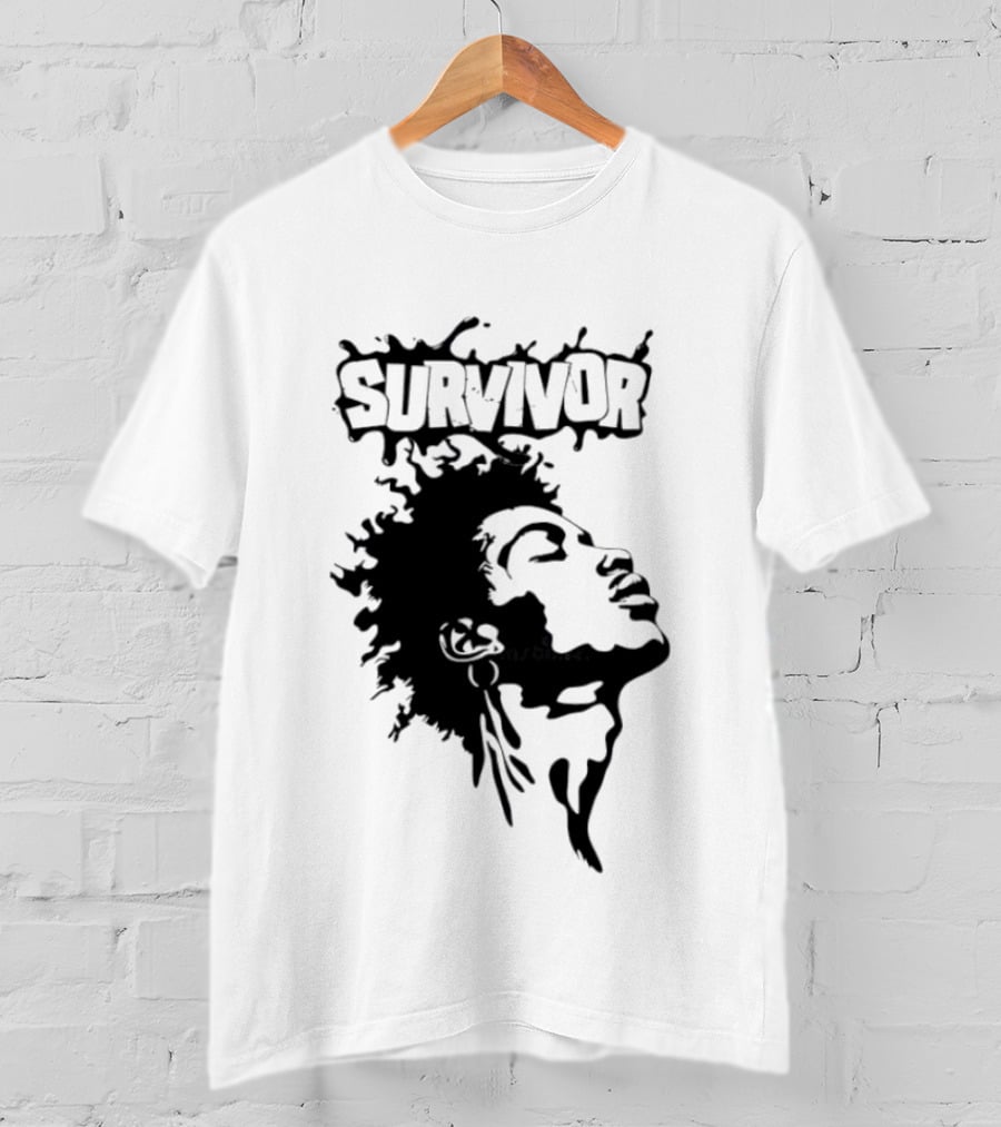 Survivor Black Power Profile Afro T-Shirt
