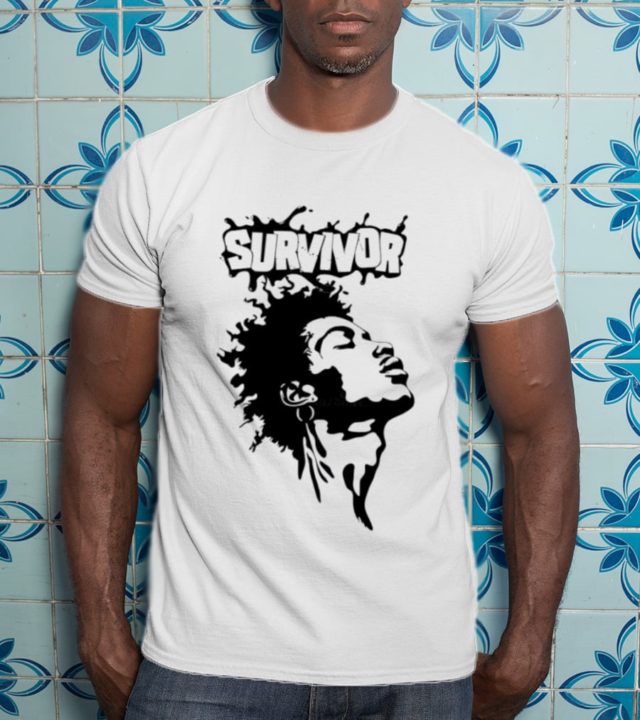 Survivor Black Power Profile Afro T-Shirt