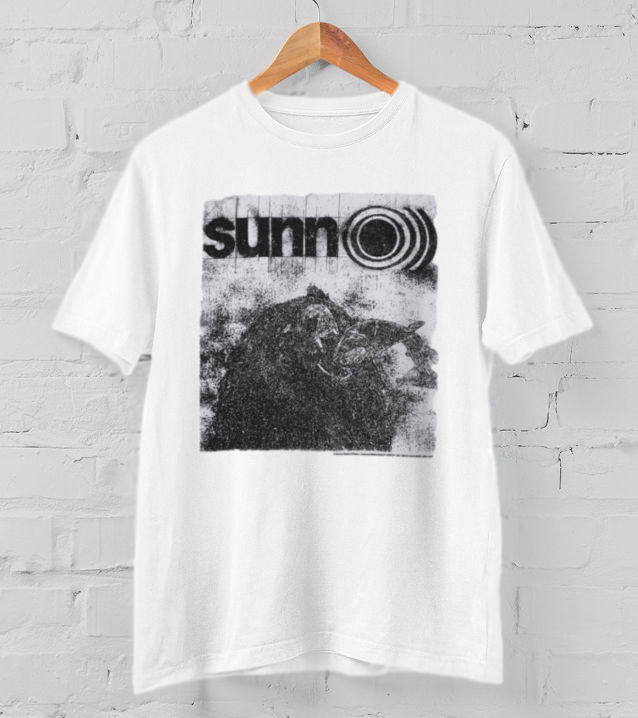 Sunn O))) Brain Dead Collaboration Black And White Distressed T-Shirt
