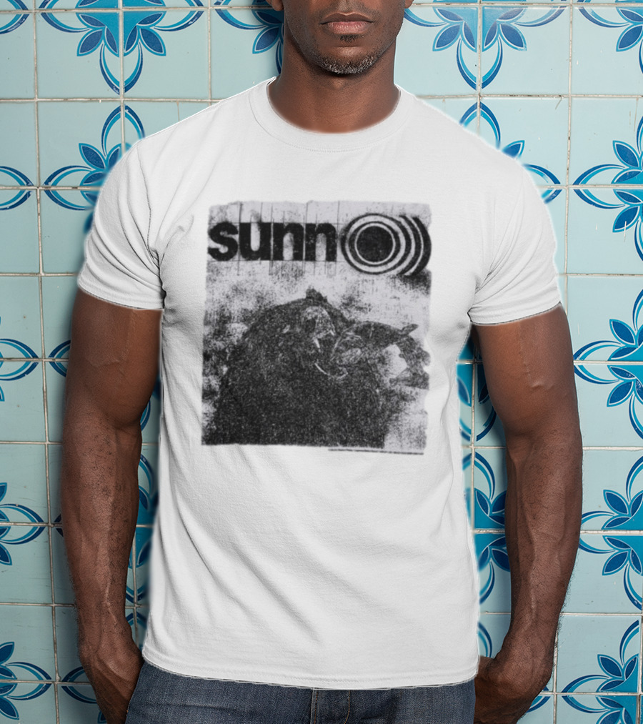 Sunn O))) Brain Dead Collaboration Black And White Distressed T-Shirt