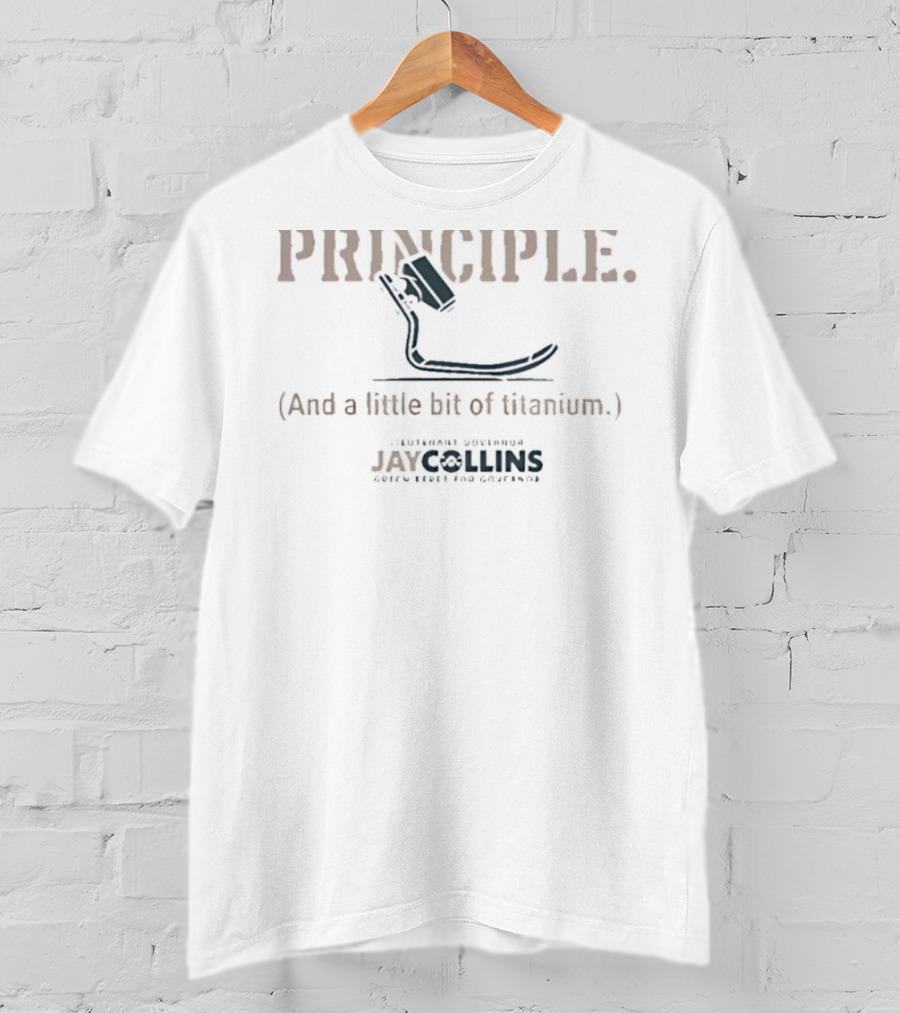 Jay Collins Lieutenant Governor Stands On Principle Green Beret Titanium Courage T-Shirt