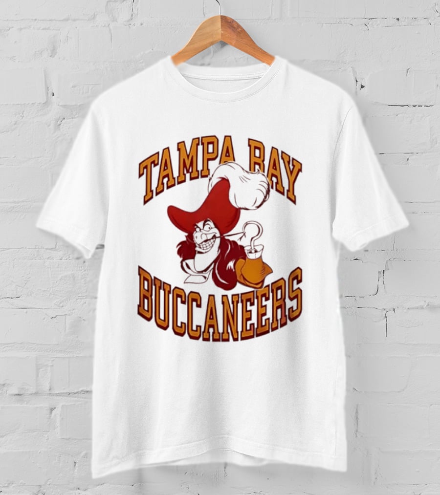 Tampa Bay Buccaneers Captain Hook Pirate NFL Fan Gear T-Shirt