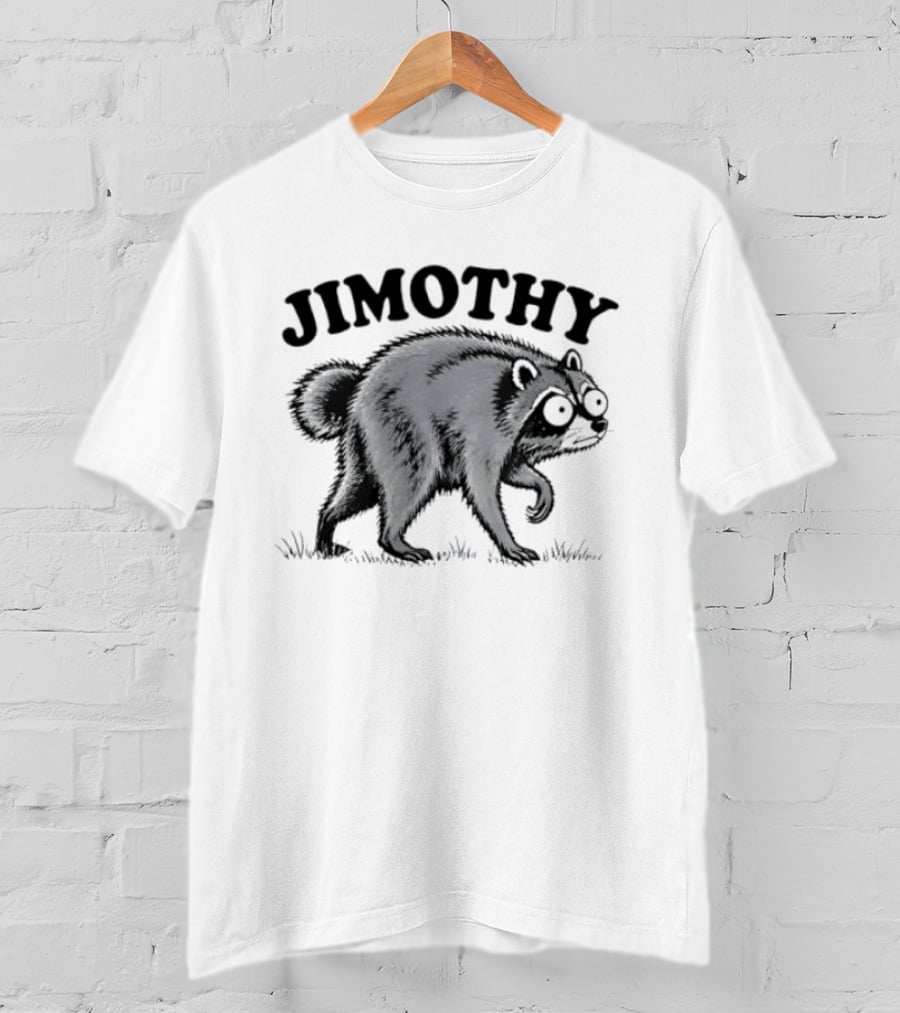 Jimothy Raccoon Animal Drawing Vintage Style Mischievous Cartoon T-Shirt