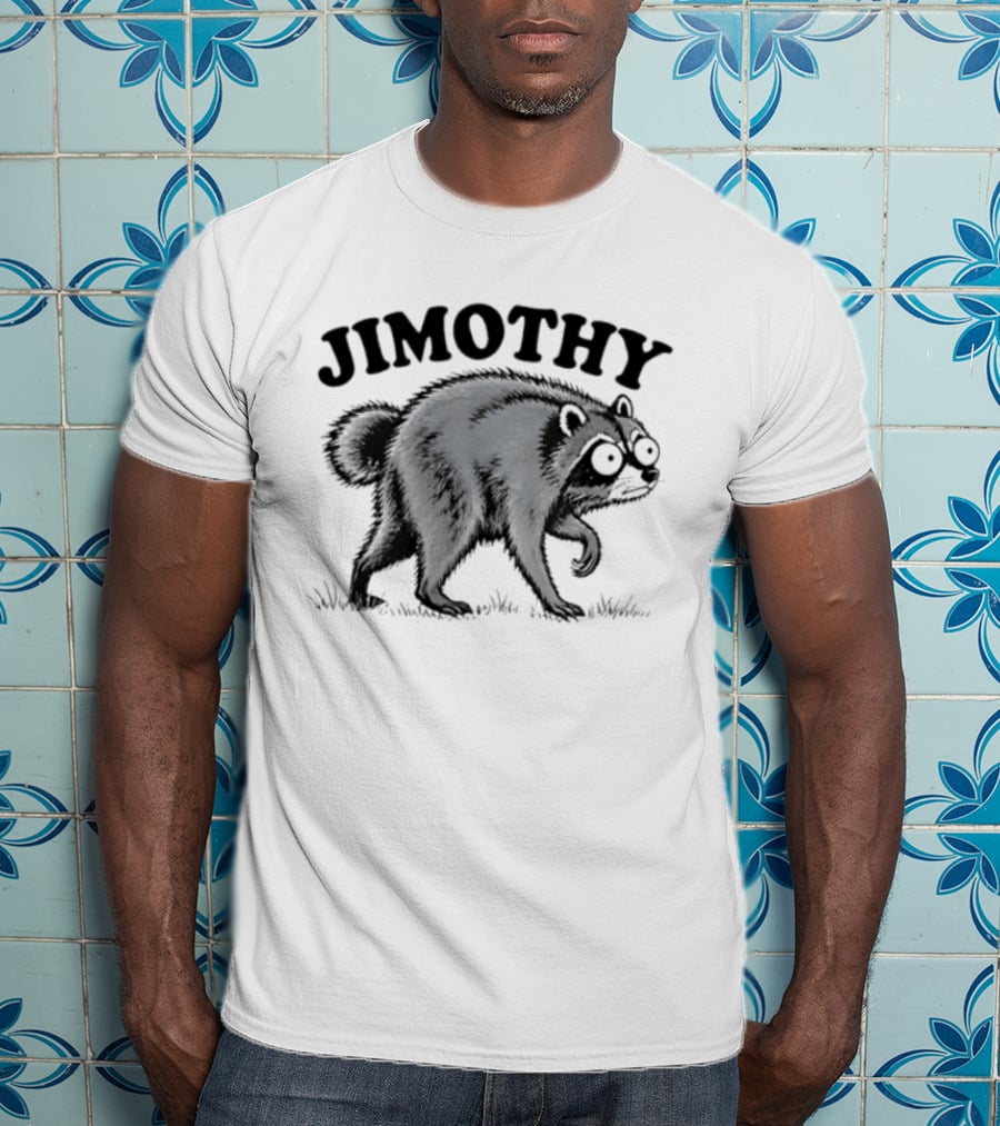 Jimothy Raccoon Animal Drawing Vintage Style Mischievous Cartoon T-Shirt