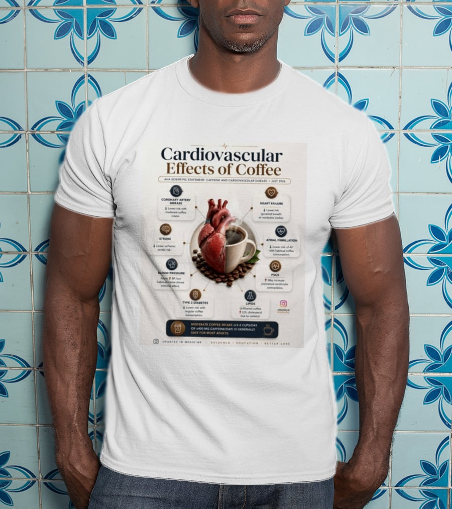 Cardiovascular Effects Of Coffee AHA Scientific Statement Caffeine Heart Health July 2026 T-Shirt