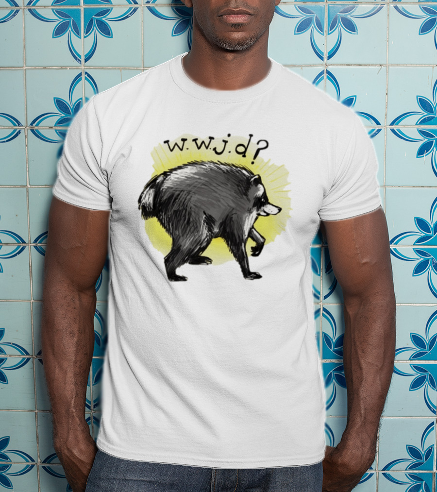 Jimothy Raccoon Seattle 2026 WWJD What Would Jimmy Do Hand Drawn T-Shirt