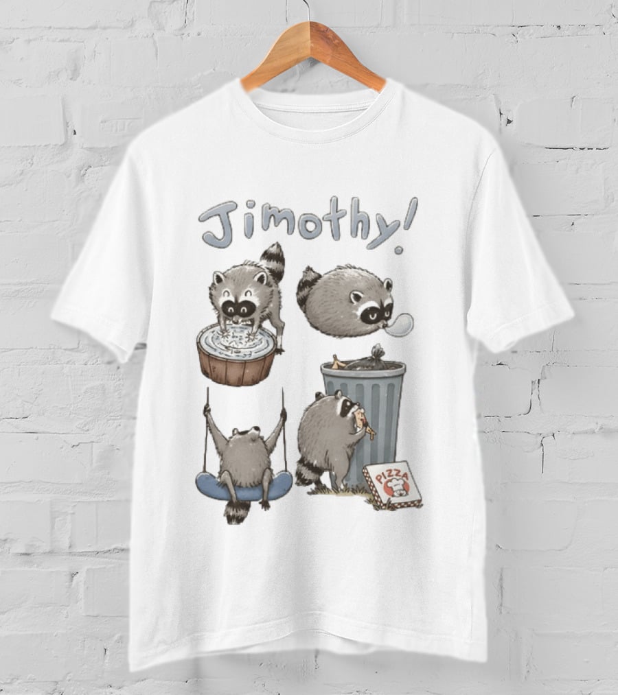 Jimothy Raccoon Pizza Trash Can Animal Lover Seattle Swing T-Shirt