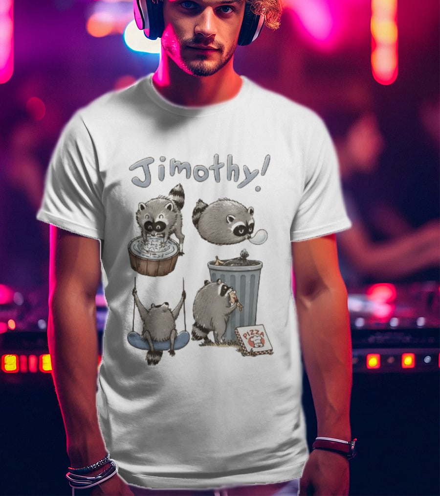 Jimothy Raccoon Pizza Trash Can Animal Lover Seattle Swing T-Shirt