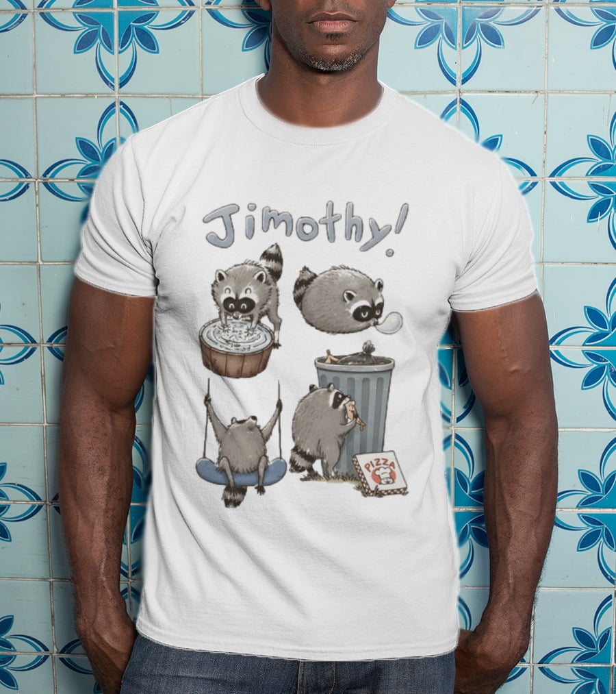 Jimothy Raccoon Pizza Trash Can Animal Lover Seattle Swing T-Shirt