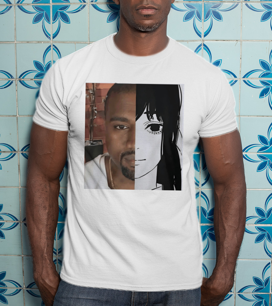 Kanye West Anime Crossover Split Face T-Shirt