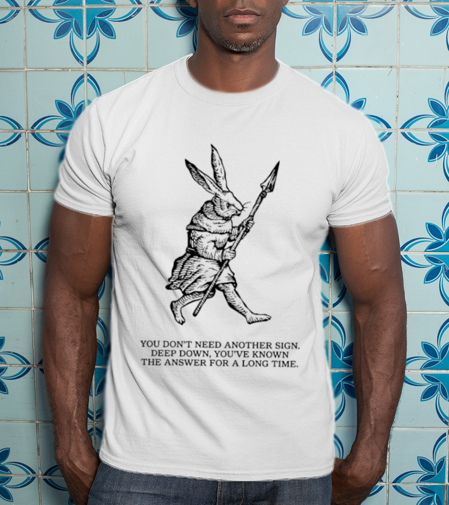 Knight Rabbit You Do Not Need Another Sign Deep Down You Have Known The Answer T-Shirt