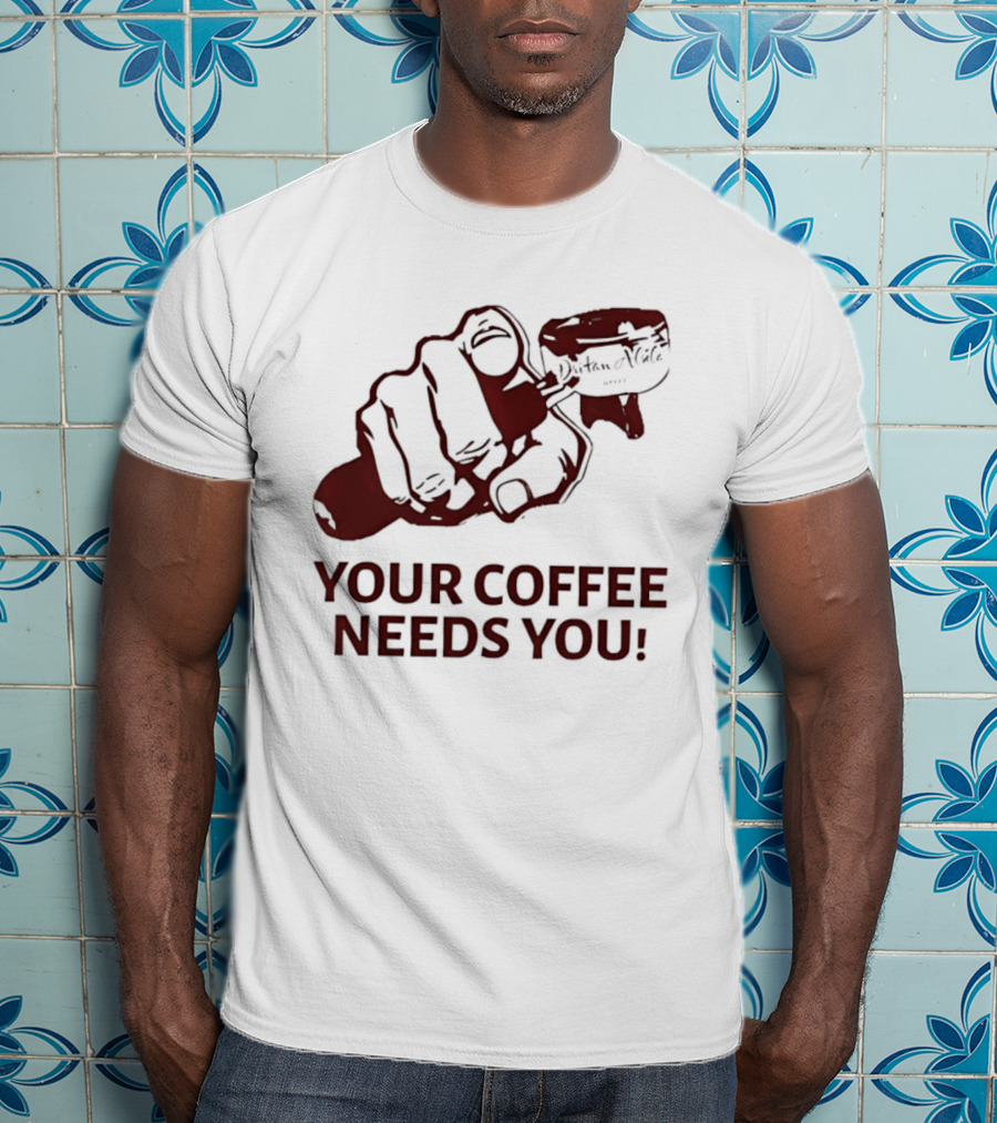 Uncle Sam Your Coffee Needs You Pointing T-Shirt