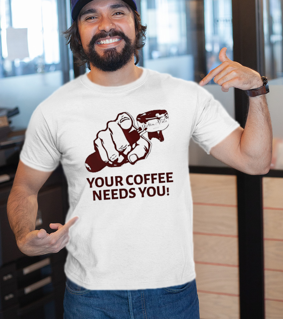 Uncle Sam Your Coffee Needs You Pointing T-Shirt