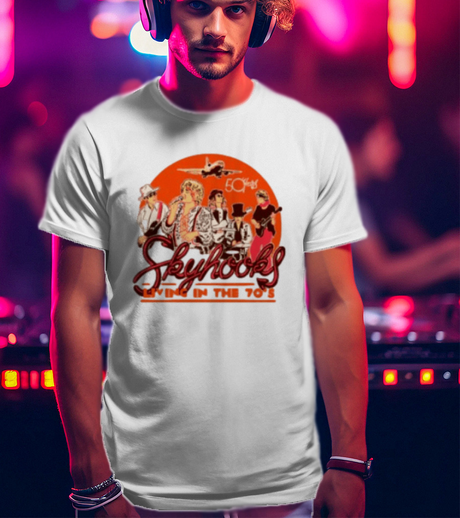 Skyhooks Living In The 70's 50th Anniversary Warner Music Store T-Shirt