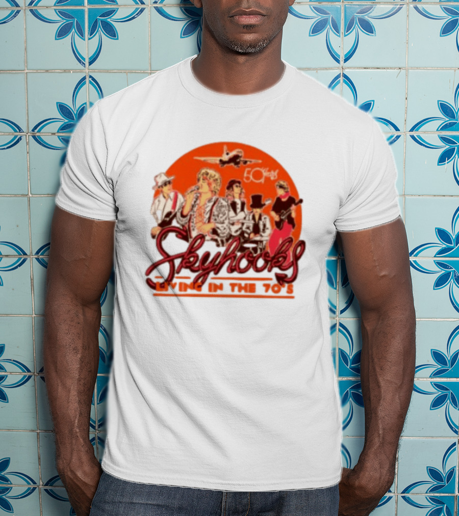 Skyhooks Living In The 70's 50th Anniversary Warner Music Store T-Shirt