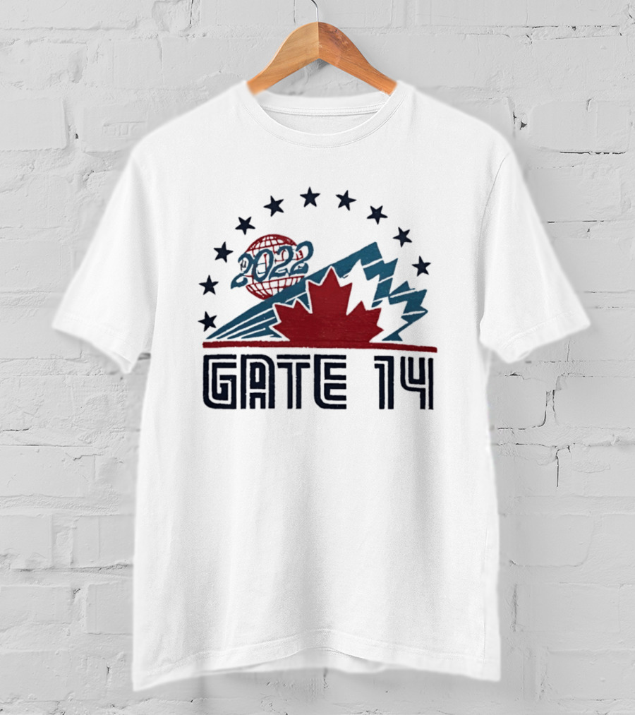 Gate 14 Canada 2022 Star Globe Mountain Maple Leaf T-Shirt