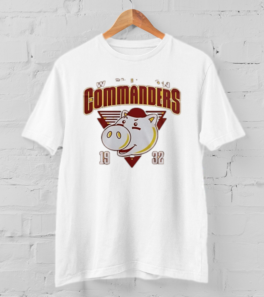 Washington Commanders 1932 W Pig Graphic Football T-Shirt
