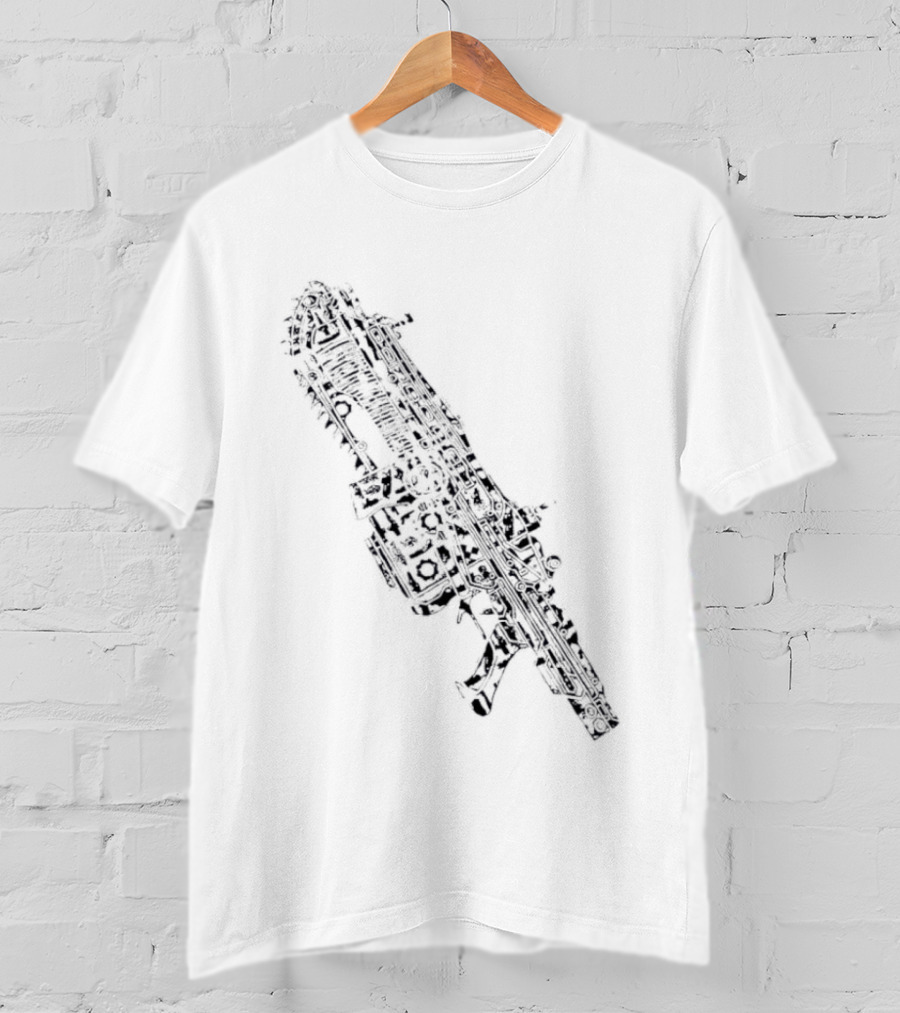 Gears Of War Lancer Assault Rifle Chainsaw Gaming Weapon T-Shirt