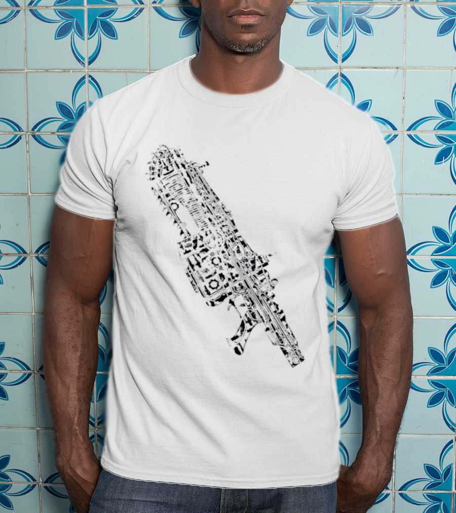 Gears Of War Lancer Assault Rifle Chainsaw Gaming Weapon T-Shirt