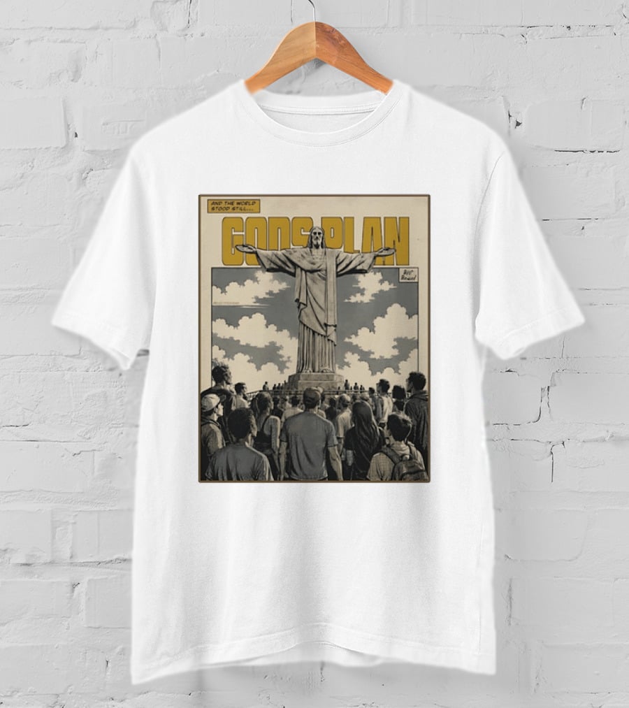 Gods Plan Jesus Christ And The World Stood Still Retro Comic T-Shirt