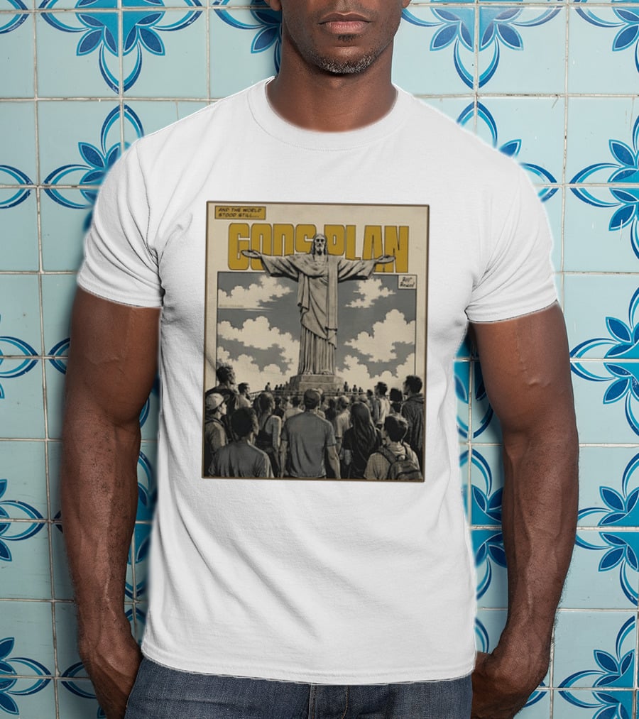 Gods Plan Jesus Christ And The World Stood Still Retro Comic T-Shirt