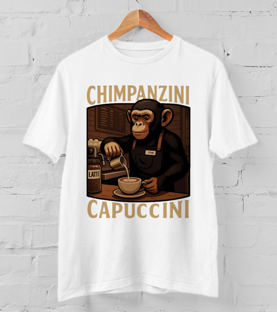 Chimpanzini Capuccini Latte Barista Chimp 'Toni T-Shirt