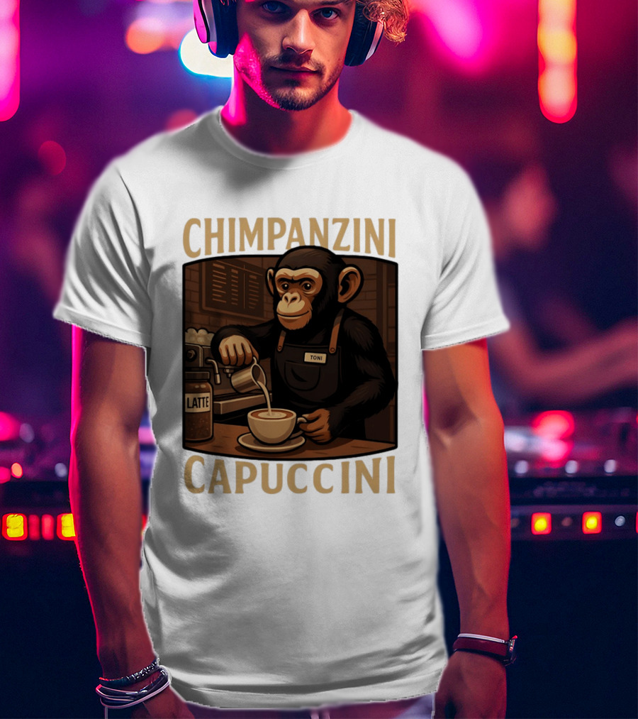 Chimpanzini Capuccini Latte Barista Chimp 'Toni T-Shirt