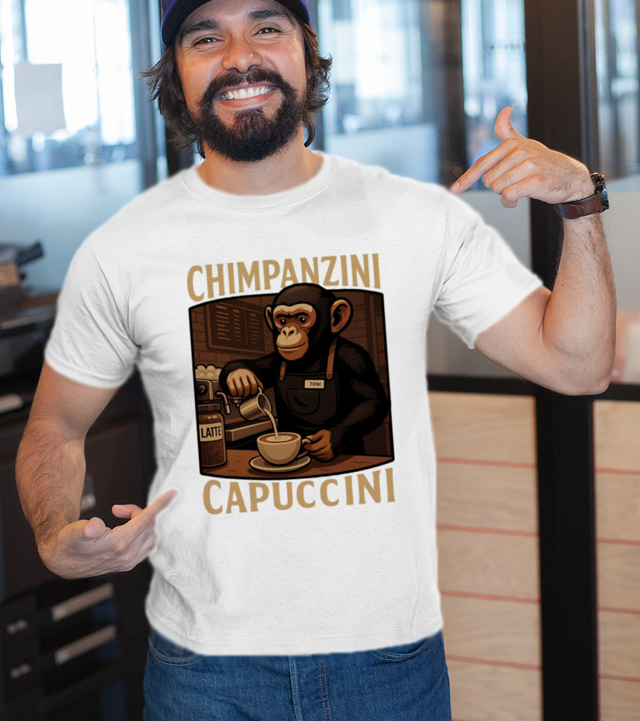 Chimpanzini Capuccini Latte Barista Chimp 'Toni T-Shirt