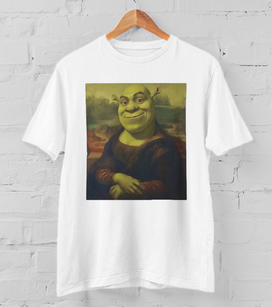Shrek Mona Lisa Crossover Painting T-Shirt