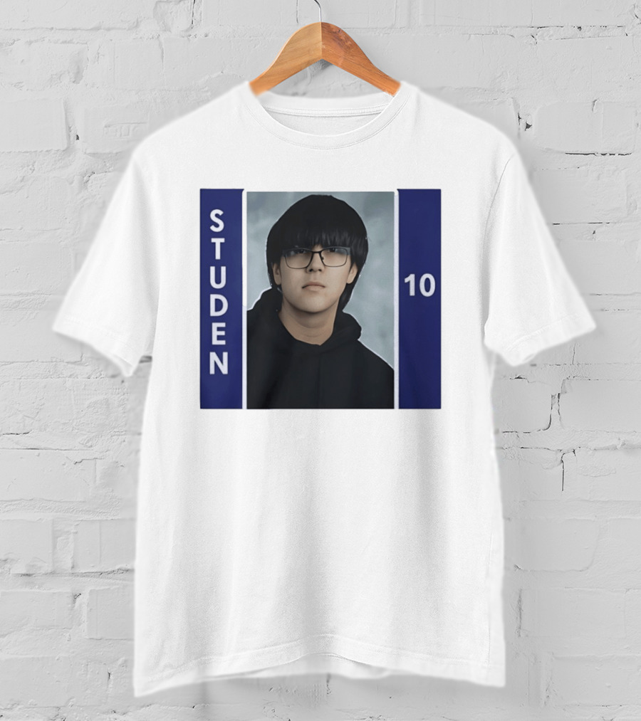 STUDEN 10 Blue And White Framed T-Shirt