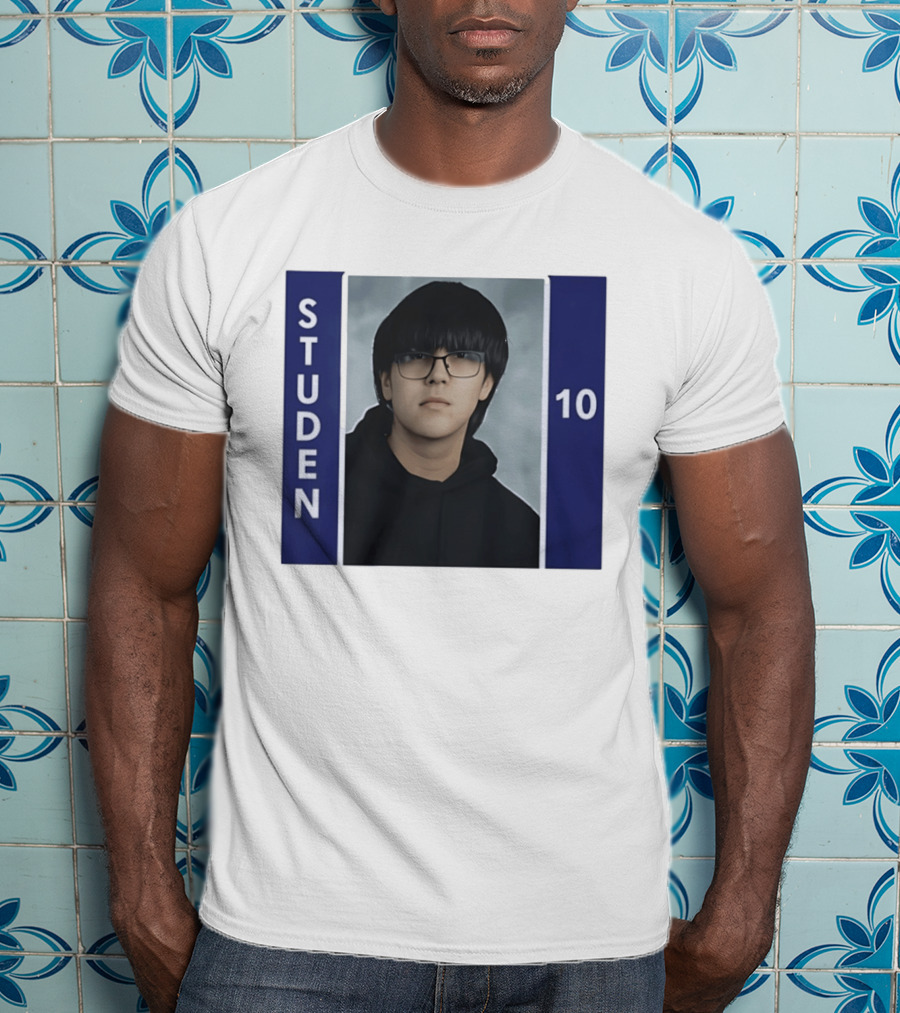 STUDEN 10 Blue And White Framed T-Shirt