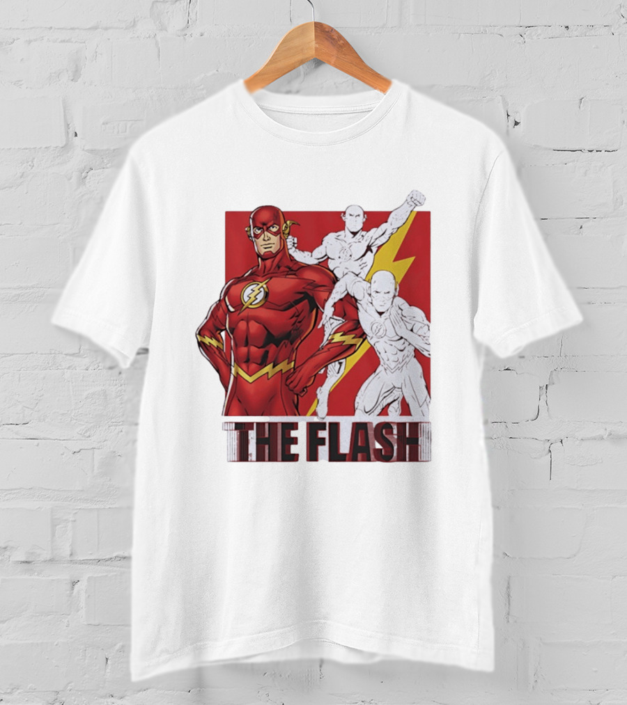 The Flash Scarlet Speedster DC Comics Lightning Bolt Heroic Pose T-Shirt
