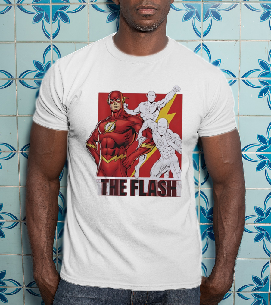 The Flash Scarlet Speedster DC Comics Lightning Bolt Heroic Pose T-Shirt