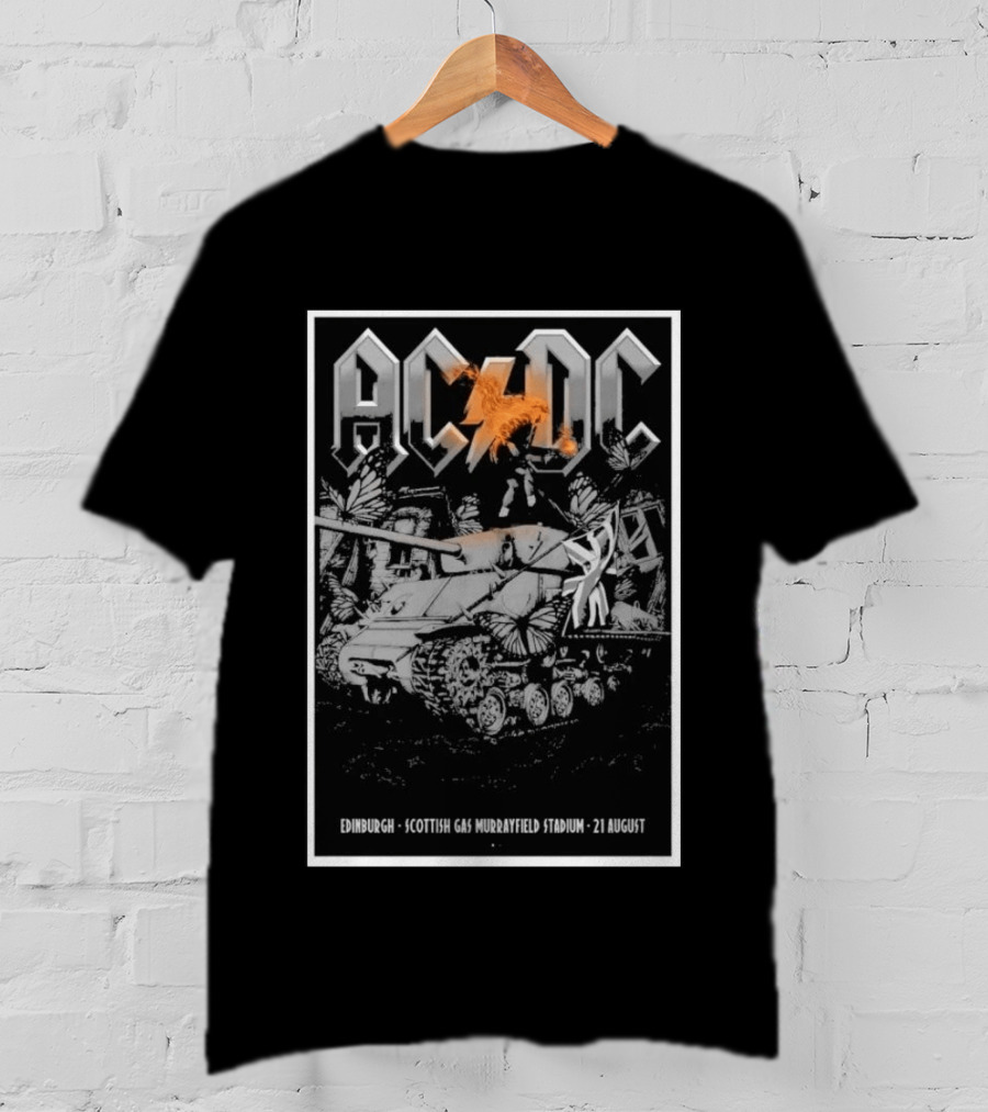 AC DC Murrayfield Stadium Edinburgh Scotland August 21 Scottish Gas Tour Tank Butterfly T-Shirt