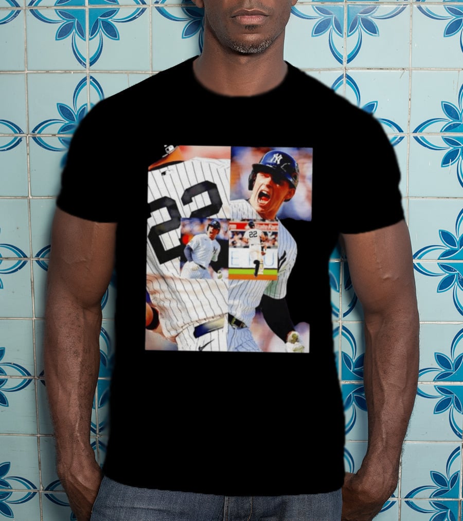 Harrison Bader No 22 Yankees Pinstripe Collage With Action Shots T-Shirt