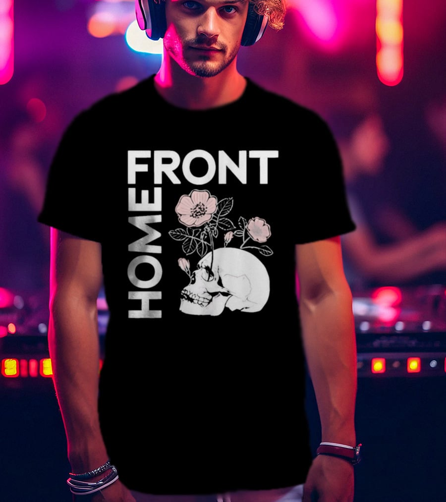 Homefront Skull With Pink Flowers T-Shirt