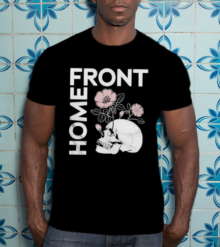 Homefront Skull With Pink Flowers T-Shirt