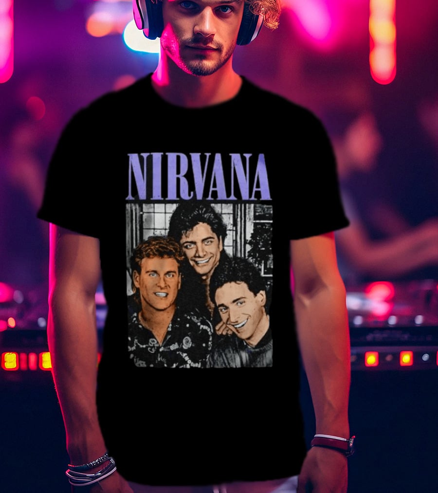 Full House Dave Coulier John Stamos Bob Saget Nirvana Band Members Music T-Shirt