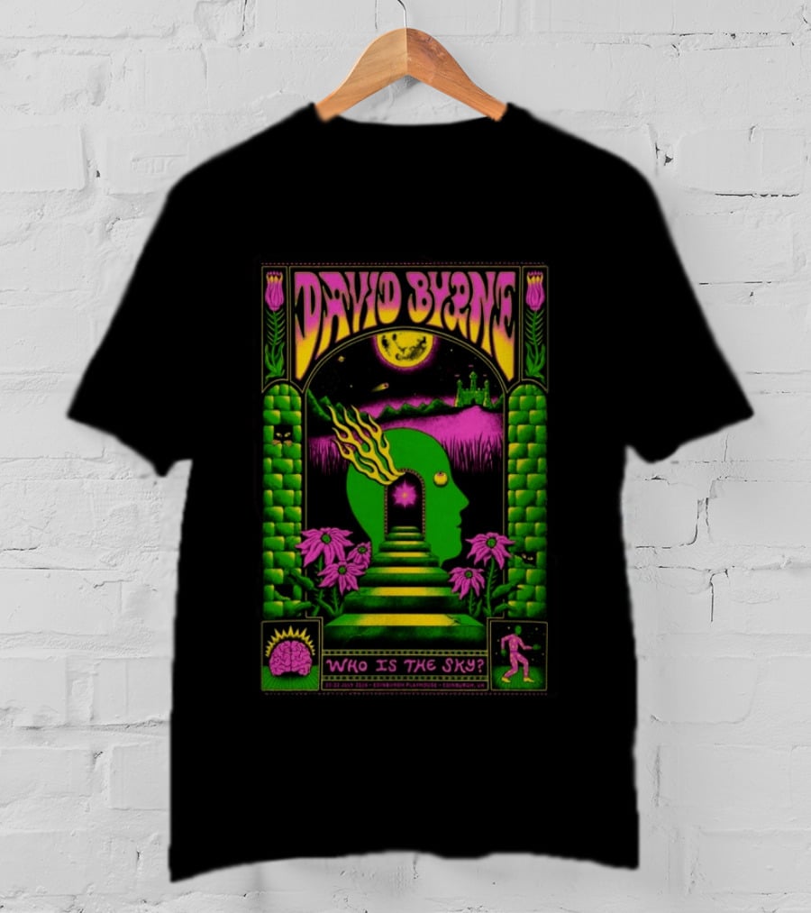 David Byrne Who Is The Sky Edinburgh UK 7 20 7 22 2026 Psychedelic T-Shirt