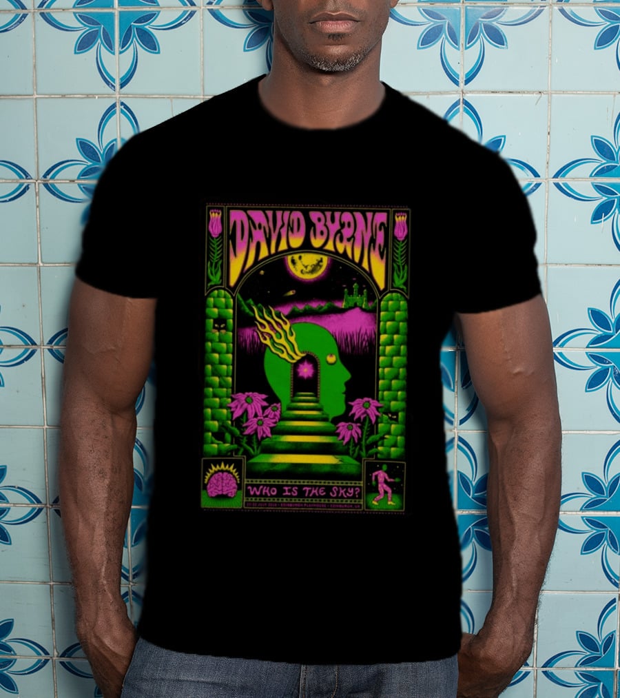 David Byrne Who Is The Sky Edinburgh UK 7 20 7 22 2026 Psychedelic T-Shirt