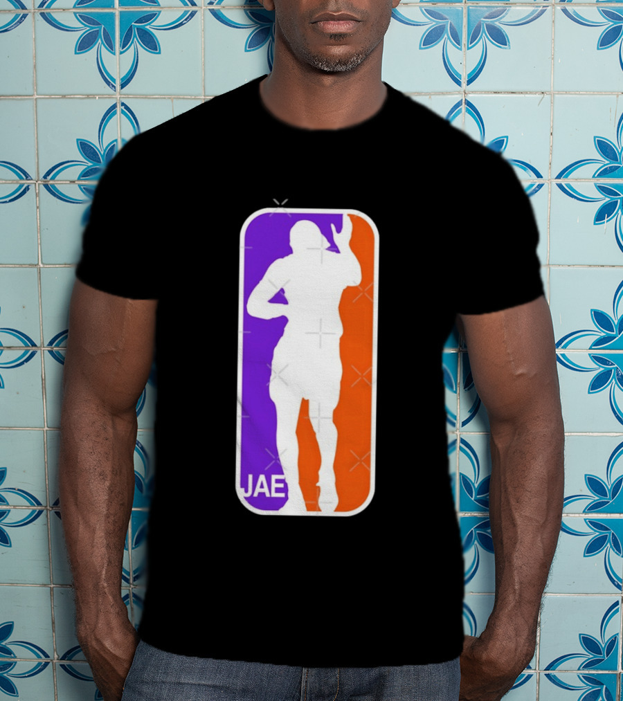 Jae Basketball Pose Purple And Orange T-Shirt