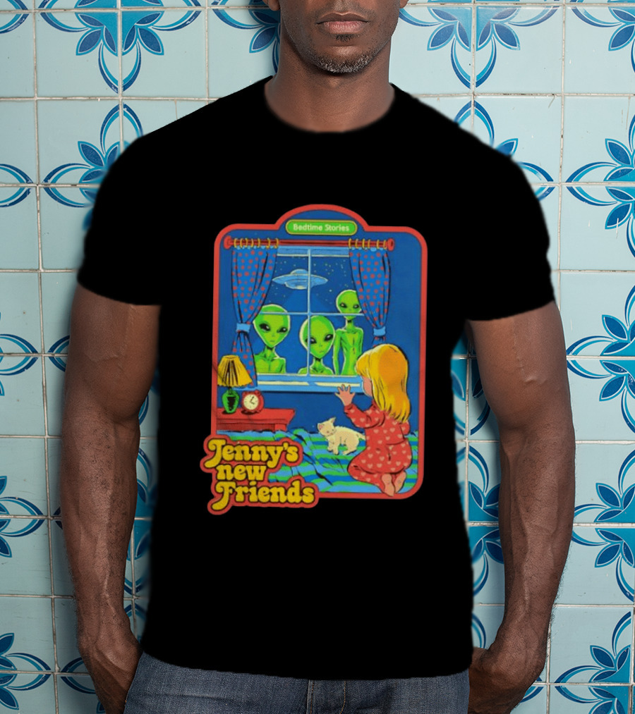 Jenny's New Friends Bedtime Stories Alien Window Scene T-Shirt