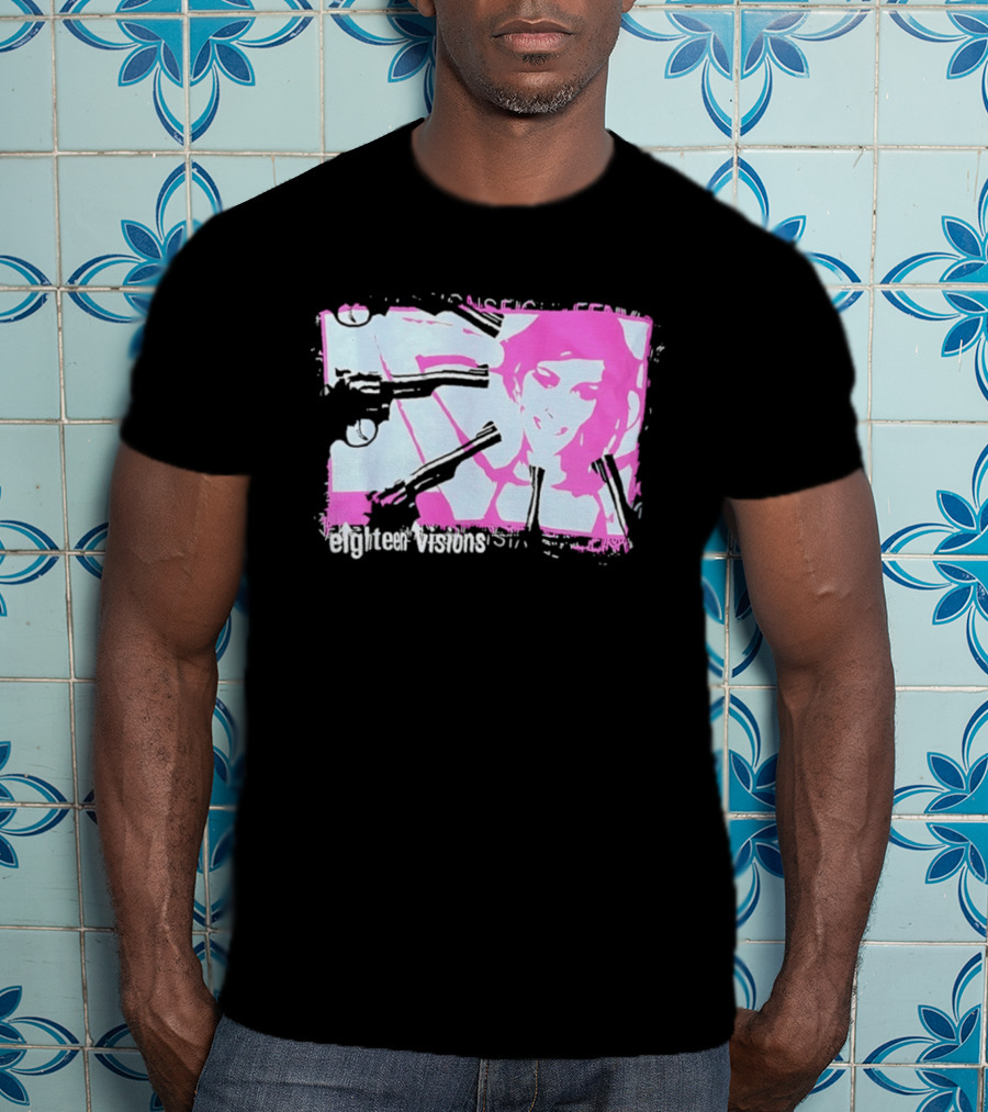 Eighteen Visions Pink Gun Metalcore Band T-Shirt