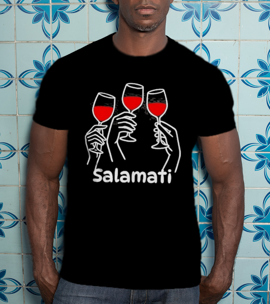 Salamati Wine Glass Toast Celebration T-Shirt