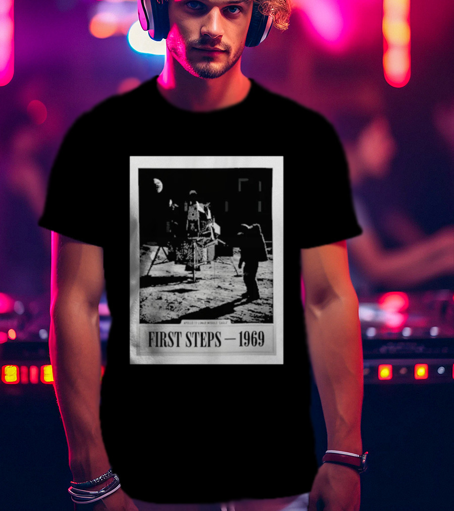 First Steps 1969 Apollo 11 Lunar Module Eagle Moon Landing Astronaut T-Shirt