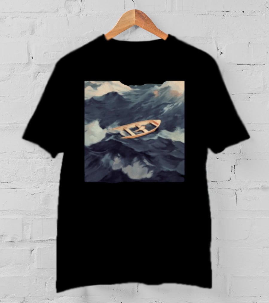 Morat Store Demasiado Lejos Boat On Stormy Seas Crewneck T-Shirt