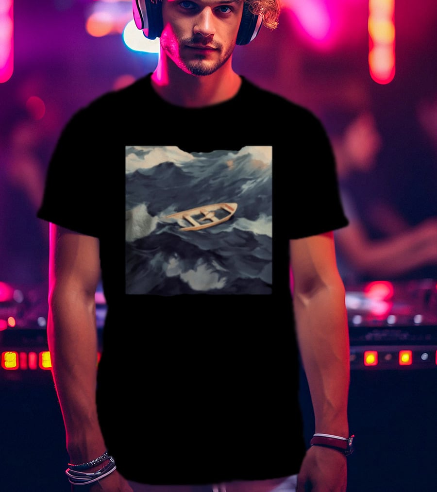 Morat Store Demasiado Lejos Boat On Stormy Seas Crewneck T-Shirt