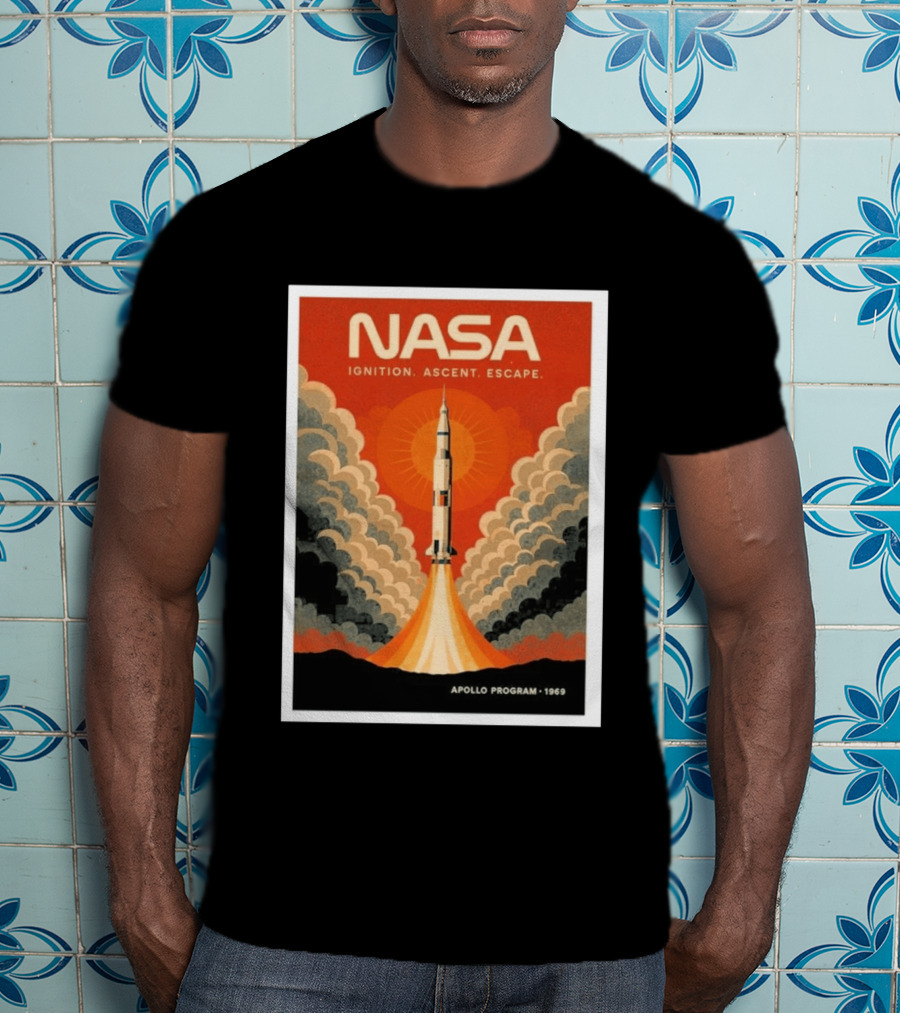 NASA Ignition Ascent Escape Apollo Program 1969 Rocket Launch T-Shirt