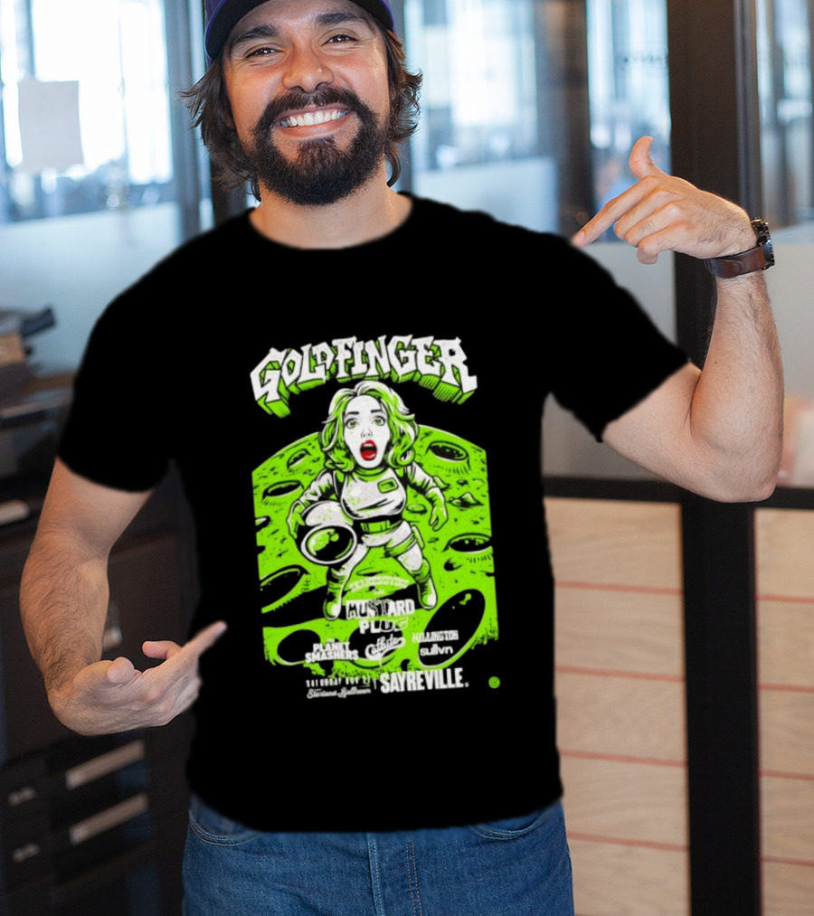 Goldfinger Mustard Plug The Planet Smashers Catbite Millington Skanksgiving Sayreville Alien Space Scene T-Shirt